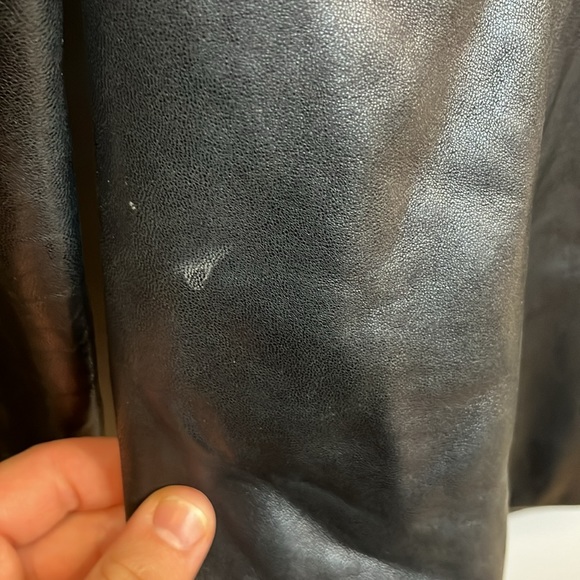 Vintage Women's Black Leather Jones New York Coat Jacket Blazer size lagre - Picture 9 of 11